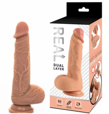 Реалистичный фаллоимитатор Real Dual Layer 21 см
