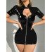 Платье Плен глянца из материала Wetlook на молнии черное XS Платье Плен глянца из материала Wetlook на молнии черное XS
