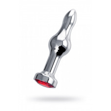 Анальная втулка с утолщением и кристаллом красный 10 см