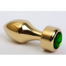 Анальная втулка с кристаллом Gold Butt Plug Green 7,8 см Анальная втулка с кристаллом Gold Butt Plug Green 7,8 см