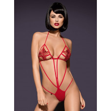 Тедди с кружевными узорами Luiza красное (Obsessive)