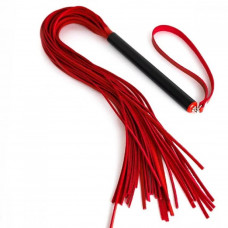 Плеть с черной ручкой кожа красный 60 см Плеть с черной ручкой кожа красный 60 см