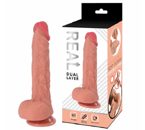 Реалистичный фаллоимитатор Real Dual Layer 17 см