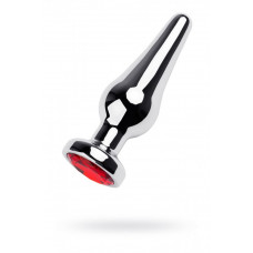 Анальная втулка конус серебро с красным кристаллом 12 см Анальная втулка конус серебро с красным кристаллом 12 см