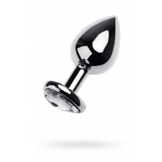 Анальная втулка серебряная с алмазным кристаллом Medium 8 см