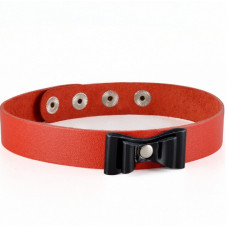 Чокер с черным бантом Sitabella красный кожа