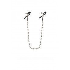 Зажимы на соски Nipple Clamps Silver Beaded с цепью металлические Зажимы на соски Nipple Clamps Silver Beaded с цепью металлические