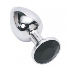 Анальная втулка с кристаллом Small черный 7,5 см Анальная втулка с кристаллом Small черный 7,5 см