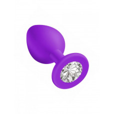 Анальная втулка фиолетовая с кристаллом Small прозрачный 7 см Анальная втулка фиолетовая с кристаллом Small прозрачный 7 см