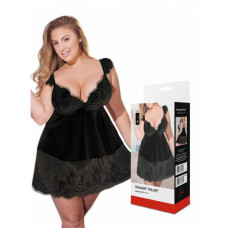 Пеньюар с цветочным рисунком Volare с трусиками черный L/XL Пеньюар с цветочным рисунком Volare с трусиками черный L/XL