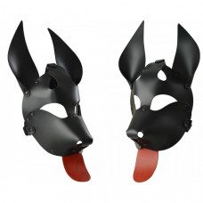 Маска Дог с красным языком Sitabella чёрная кожа Маска Дог с красным языком Sitabella чёрная кожа