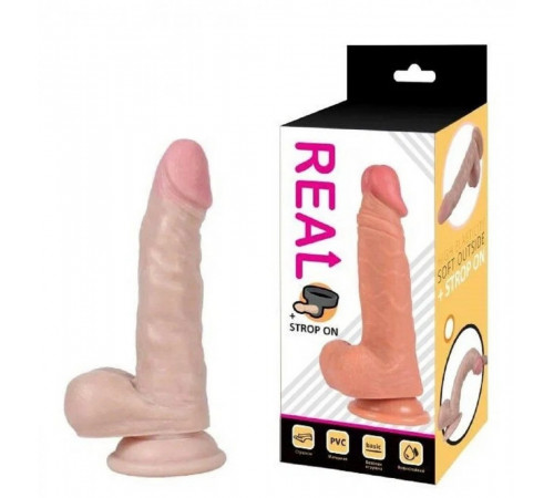Реалистичный фаллоимитатор и трусики для страпона Real Basic Toy 13 см