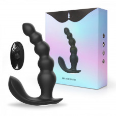 Анальный вибромассажер с пультом ДУ 10 режимов черный 16.5 см