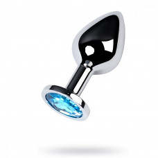 Анальная втулка с кристаллом Medium голубой 8 см Анальная втулка с кристаллом Medium голубой 8 см