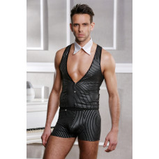 Костюм джентльмена Candy Boy жилет, трусы, воротник черно-белый OS