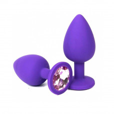 Анальная втулка фиолетовая с кристаллом Small розовый 7 см Анальная втулка фиолетовая с кристаллом Small розовый 7 см