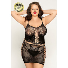 Платье-сетка и стринги Candy Girl Starr черные 2XL Платье-сетка и стринги Candy Girl Starr черные 2XL