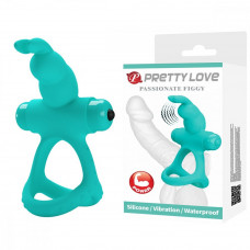 Эрекционное виброкольцо кролик Pretty Love бирюзовый