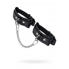Оковы мини BDSM со скруглёнными углами натуральная кожа чёрные Оковы мини BDSM со скруглёнными углами натуральная кожа чёрные