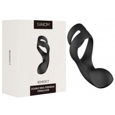 Вибростимулятор промежности с двойным кольцом Svakom Benedict чёрный Вибростимулятор промежности с двойным кольцом Svakom Benedict чёрный