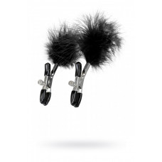 Зажимы для сосков TOYFA Theatre с черным пухом Зажимы для сосков TOYFA Theatre с черным пухом