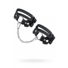 Оковы BDSM из двух ремешков натуральная кожа чёрные Оковы BDSM из двух ремешков натуральная кожа чёрные
