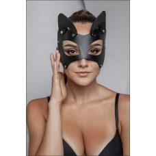Маска Кошечка классическая кожа черный Маска Кошечка классическая кожа черный