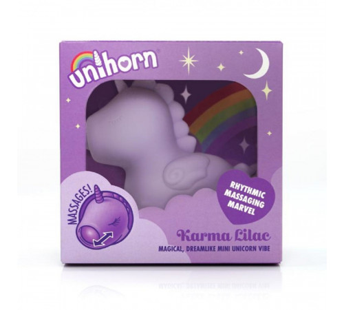Вибромассажер Unihorn Karma Lilac с функцией пульсации фиолетовый