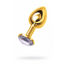 Анальная втулка с кристаллом Small Gold белый 7,5 см Анальная втулка с кристаллом Small Gold белый 7,5 см