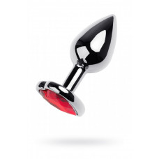 Анальная втулка с кристаллом сердце Small красный 7 см