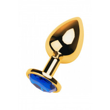 Анальная втулка с кристаллом Large Gold синий 9 см Анальная втулка с кристаллом Large Gold синий 9 см