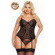 Корсет и стринги SoftLine Collection Brenda черный XXL