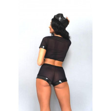 Эротический игровой костюм Amor EL Полицейский черный L/XL Эротический игровой костюм Amor EL Полицейский черный L/XL