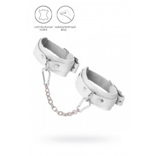 Оковы мини со скруглёнными углами натуральная кожа белые