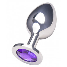 Анальная втулка с кристаллом Large фиолетовый 9 см Анальная втулка с кристаллом Large фиолетовый 9 см