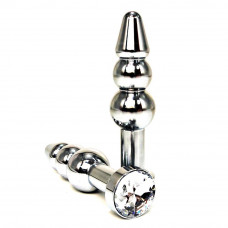 Анальная втулка елочка с прозрачным кристаллом 11 см Анальная втулка елочка с прозрачным кристаллом 11 см