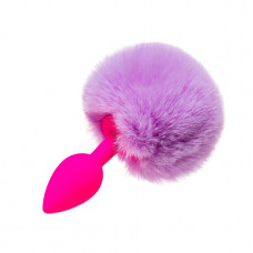 Анальная втулка розовая с заячим хвостом Small 7 см Анальная втулка розовая с заячим хвостом Small 7 см