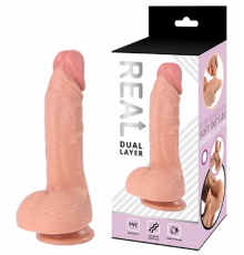Реалистичный фаллоимитатор Real Dual Layer 16 см