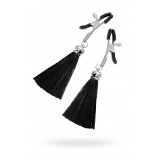 Зажимы на соски Pecado с кисточками из шелка черные Зажимы на соски Pecado с кисточками из шелка черные