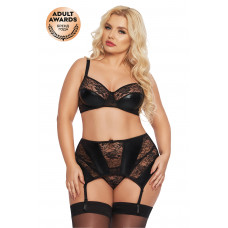 Комплект SoftLine Joana: бюстгальтер, пояс с пажами,стринги чёрный XL Комплект SoftLine Joana: бюстгальтер, пояс с пажами,стринги чёрный XL