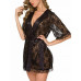 Пеньюар кружевной Daniela с трусиками черный S/M Пеньюар кружевной Daniela с трусиками черный S/M