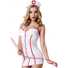 Эротический костюм Медсестричка Le Frivole бело-красный M/L Эротический костюм Медсестричка Le Frivole бело-красный M/L