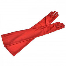 Перчатки трикотажные длинные красные Перчатки трикотажные длинные красные