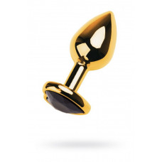 Анальная втулка с кристаллом Large Gold черная 9 см Анальная втулка с кристаллом Large Gold черная 9 см