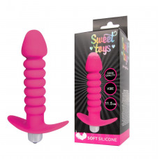 Анальная втулка с вибрацией Sweet Toys розовая 11,5 см