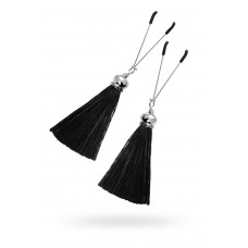 Зажимы на соски Pecado с кисточками из шелка черные Зажимы на соски Pecado с кисточками из шелка черные