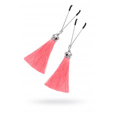 Зажимы на соски Pecado с кисточками из шелка розовые Зажимы на соски Pecado с кисточками из шелка розовые