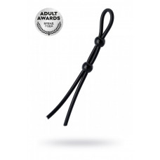 Лассо на пенис A-toys с двумя бусинами черное 19,5 см