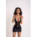 Платье Glossy из материала Wetlook с красной шнуровкой черный S Платье Glossy из материала Wetlook с красной шнуровкой черный S