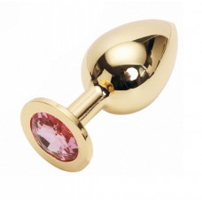 Анальная втулка с кристаллом Large Gold розовый 9 см Анальная втулка с кристаллом Large Gold розовый 9 см